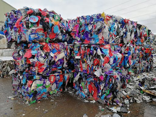 Recycled material bales