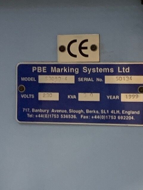 Used PBE S3080 8 Tonne Hot Stamping Printer