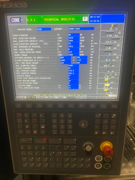 Used NEGRI BOSSI V CANBIO 4300H-2920 injection moulding machine