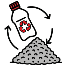 Recycled plastic material icon